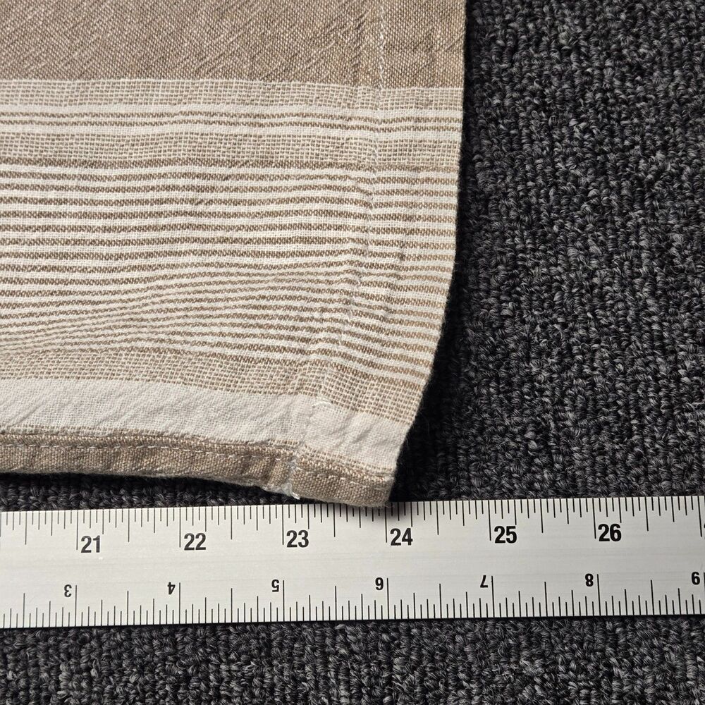 Per Se Women’s L Linen Capri Pants Beige White Striped Relaxed Fit Casual 36x24 - Picture 9 of 13